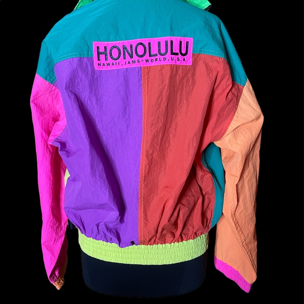 Neon 90s Jams World Honolulu Winder Breaker Jacket. C… Gem